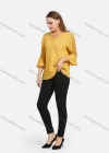 Wholesale Women's Casual V Neck Bell Sleeve Hollow Out Sleeve Plain Blouse - Liuhuamall