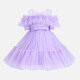 Girls Cute Sleeveless Lace Trim Zip Back Tiered Flower Girl Dress 230606# Light Purple Clothing Wholesale Market -LIUHUA