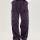 Men's Casual Multiple Pockets Pleated Plain Cargo Long Pant With Belt Purple Clothing Wholesale Market -LIUHUA