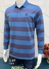 Wholesale Men's Casual Striped Long Sleeve Polo Shirt - Liuhuamall