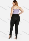 Wholesale Women's Plus Size Spaghetti Strap Plain Ruched Crop Camisole Top - Liuhuamall