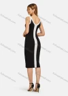 Wholesale Women's V Neck Sleeveless Colorblock Pearl Split Front Tank Dress - Liuhuamall