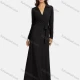 Wholesale Women's Casual Plain Turn Down Collar Rib-knit Lace Up Maxi Dress 3# Clothing Wholesale Market Liuhua
