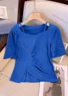 Wholesale Women's Casual Sweetheart Spaghetti Strap Ruched Split Side Plain Top - Liuhuamall