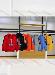 Wholesale  Boys Colorful Striped Letters Sleeves Print Graphic Hoodies, LIUHUA CLOTHING WHOLESALE