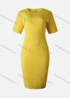 Wholesale Women's Plain Round Neck Zipper Back Half Sleeve Bodycon Cocktail Midi Dress - Liuhuamall