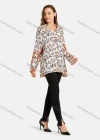 Wholesale Woman's Casual V Shirt Collar Long Sleeve Tie Dye Floral Print Tunic - Liuhuamall