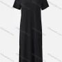 Wholesale Women's Casual Plain Crew Neck Short Sleeve Split Hem Maxi Dress preview