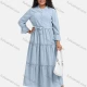 Wholesale Women's Casual Plain Button Front Long Sleeve Flared Hem Maxi Shirt Dress With Belt 11# Clothing Wholesale Market Liuhua