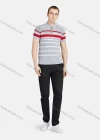 Wholesale Men's Casual Collared Short Sleeve Striped Button Front Polo Shirt - Liuhuamall