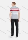 Wholesale Men's Casual Collared Short Sleeve Striped Button Front Polo Shirt - Liuhuamall