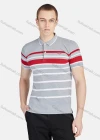 Wholesale Men's Casual Collared Short Sleeve Striped Button Front Polo Shirt - Liuhuamall
