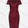 Wholesale Women's Glamorous Rhinestone Embroidered Floral Scalloped Trim Dress DS195# preview