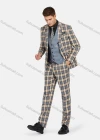 Wholesale Men's Formal Lapel Plaid Pockets Blazer & Waistcoat & Pant 3 Pieces Suit Sets - Liuhuamall