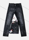 Wholesale Men's Comfort Button Zipper Pockets Labelled Plain High Stretch Jean 5658# - Liuhuamall