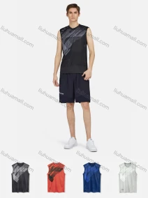 Wholesale Men's Sporty Round Neck Sleeveless Breathable Printed Quick Dry Tank Top, LIUHUA CLOTHING WHOLESALE