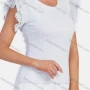 Wholesale Women's Casual Plain Round Neck Petal Short Sleeve Blouse preview