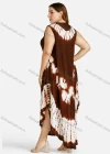 Wholesale Women's Plus Size Round Neck Sleeveless Tie Dye Maxi Tank Dress - Liuhuamall