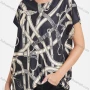 Wholesale Women's Casual Abstract Print Short Sleeve Round Neck Mid Length Blouse 2021-5# preview