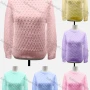 Wholesale Women's Casual Crew Neck Long Sleeve Plain Knit Sweater 60460# preview