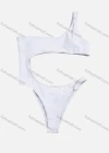 Wholesale Women's Single Shoulder Strap Cut Out High Cut One Piece Solid Swimwear - Liuhuamall