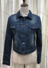 Wholesale Women's Collared Distressed Long Sleeve Button Down Flap Pockets Casual Denim Jacket - Liuhuamall