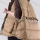 Wholesale Women's Casual High Neck Dual Pockets Thermal Lined Plain Puffer Vest Jacket Brown Clothing Wholesale Market Liuhua