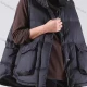 Wholesale Women's Casual High Neck Dual Pockets Thermal Lined Plain Puffer Vest Jacket Black Clothing Wholesale Market Liuhua