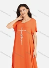 Wholesale Women's African Crew Neck Letter Pearl Decor Short Sleeve Loose Fit Dress 8801# - Liuhuamall