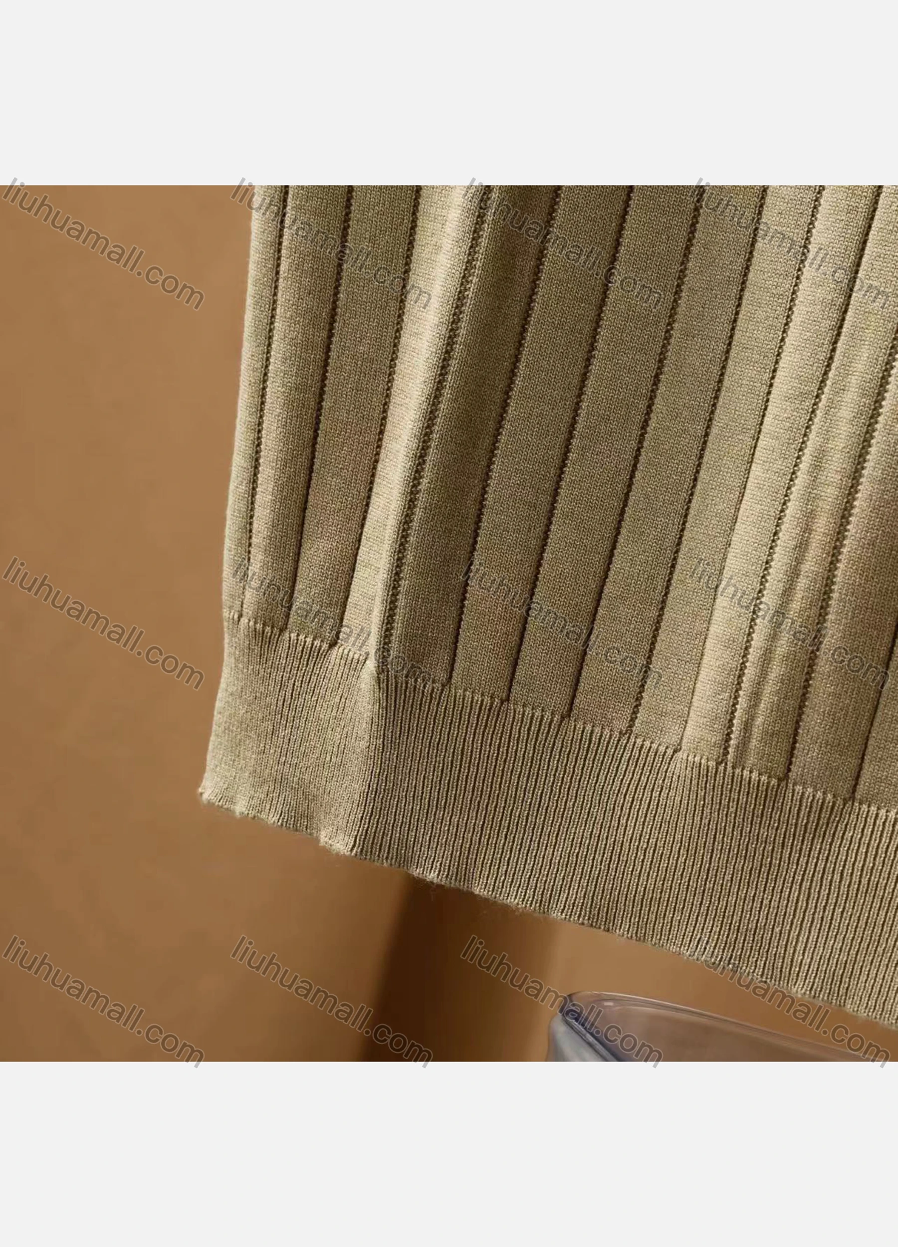 Wholesale Men's Casual Plain Ribbed Round Neck Short Sleeve T-shirts E75005# - Liuhuamall