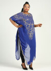 Wholesale Women's Arabic Dubai Round Neck Asymmetrical Hem Islamic Muslim Sequin Maxi Cover Up Dress - Liuhuamall