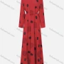 Wholesale Women's Bateau Neck Long Sleeve Allover Print Maxi Dress With Belted 908# preview