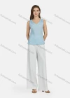 Wholesale Women's Casual Plain Striped V Neck Tank Top N68016# - Liuhuamall
