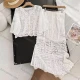Wholesale Bohemian style French crochet hollow V-neck knitted cardigan + crochet hollow skirt spring and summer set White Clothing Wholesale Market Liuhua