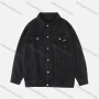 Wholesale Men's Plus Size Button Open Front Collared Basics Denim Jacket With Flap Pockets 8301# preview