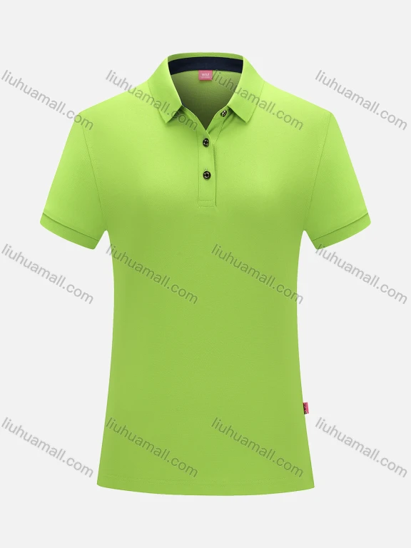 Wholesale Women's Casual Vented Hem Short Sleeve Polo Shirt 6882B#