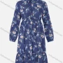 Wholesale Women's Causal Tie Neck Long Sleeve Floral Print Viscose Midi Dress preview