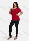 Wholesale Women's Elegant Round Neck Floral Embroidery Short Sleeve T-Shirt - Liuhuamall