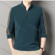 Wholesale Men's Casual Plain Stand Collar Quarter Zip Long Sleeve Henley Shirt D-68# Dark Slate Gray Clothing Wholesale Market Liuhua