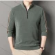 Wholesale Men's Casual Plain Stand Collar Quarter Zip Long Sleeve Henley Shirt D-68# Green Clothing Wholesale Market Liuhua