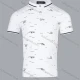 Wholesale Boys Casual Allover Letter Striped Print Short Sleeve Polo Shirt White Clothing Wholesale Market Liuhua
