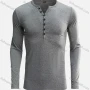 Wholesale Men's Casual Silm Fit Long Sleeve Plain Henley Shirt preview