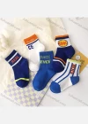 Wholesale Boys Softy Striped Letter Print Cushioned Ankle Socks - Liuhuamall