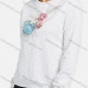 Wholesale Women's Long Sleeve 3D Floral Waffle Pullover Sweatshirt 2021-6# White Clothing Wholesale Market Liuhua