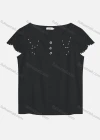 Wholesale Women's Casual Crew Neck Pearl Decor Appliques Blouse 22322# - Liuhuamall