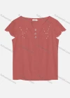 Wholesale Women's Casual Crew Neck Pearl Decor Appliques Blouse 22322# - Liuhuamall