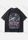 Wholesale Men's Fashion Hip Hop Oversized Crew Neck Short Sleeve Wash Distressed Graphic T-shirt 801# - Liuhuamall