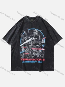 Wholesale Men's Fashion Hip Hop Oversized Crew Neck Short Sleeve Wash Distressed Graphic T-shirt 801#, LIUHUA CLOTHING WHOLESALE