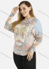 Wholesale Women's Animal Print Round Neck Long Sleeve Pullover Knit Top - Liuhuamall
