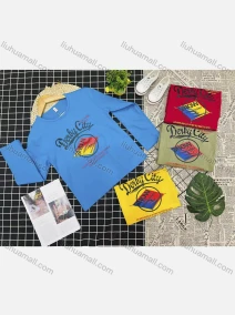 Wholesale Boy's Comfy Crew Neck Long Sleeve Letter Print T-Shirt, LIUHUA CLOTHING WHOLESALE
